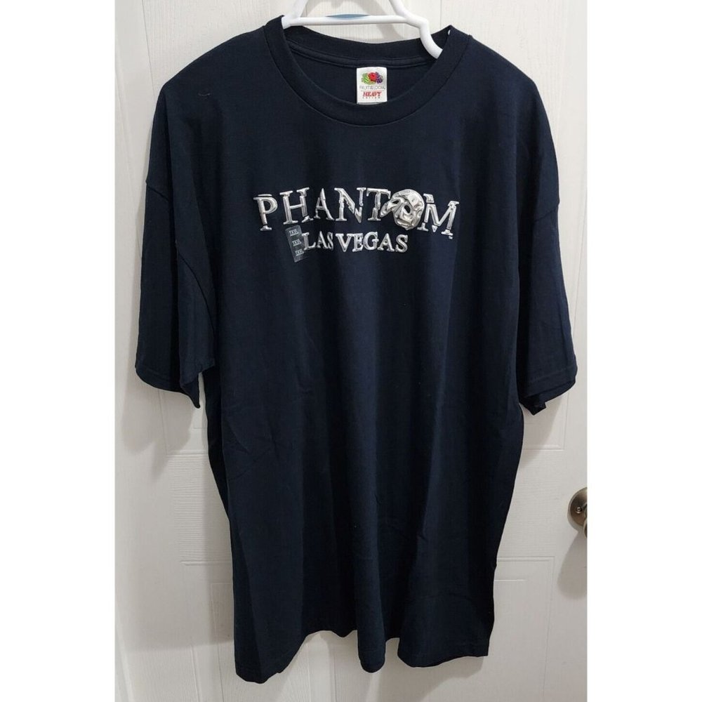 NEW Phantom of the Opera Las Vegas 2006 Silver Puffy Spellout Mask Shirt Sz 2XL